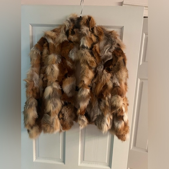 ZADIG & VOLTAIRE Liam Deluxe Real Fox Fur Patchwork Jacket In Beige - Picture 4 of 10